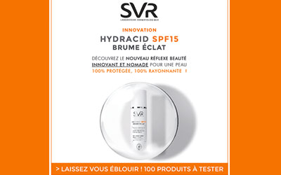 Test produit, Hydracid SPF 15 Brume Eclat de Laboratoires SVR