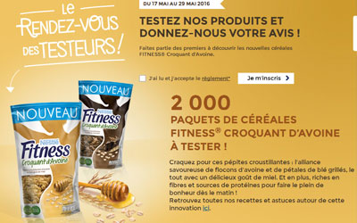 Test produit, Paquets DE céréales FITNESS