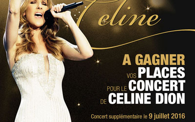 Invitations VIP pour le concert de Céline Dion
