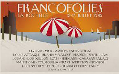 Invitations pour le festival "Les Francofolies de La Rochelle"