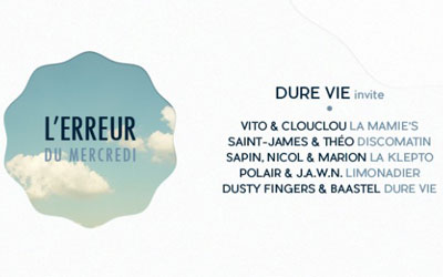 Invitations pour la soirée L'erreur du mercredi