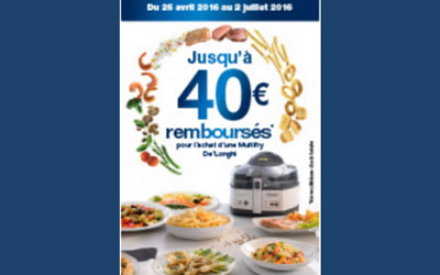 De’Longhi Multifry – jusqu’à 40 euros remboursés