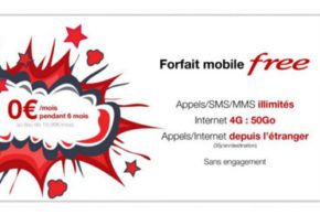 Forfait Free Mobile 50 Go à 0 € pendant 6 mois