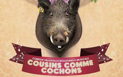 Invitations pour la pièce Cousins comme cochons