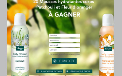 Produis de soins mousses hydratantes Kneipp