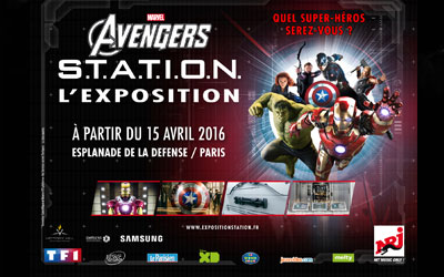 Invitations pour l'exposition Marvel Avengers Station