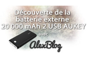 Batterie externe 20 000 mAh 2 USB Aukey