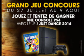 Console de jeux PS4 avec le jeu vidéo Just Dance