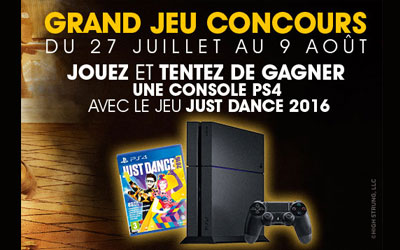 Console de jeux PS4 avec le jeu vidéo Just Dance