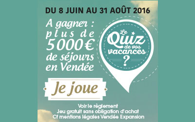 Séjours pour 2 à 5 personnes en Vendée