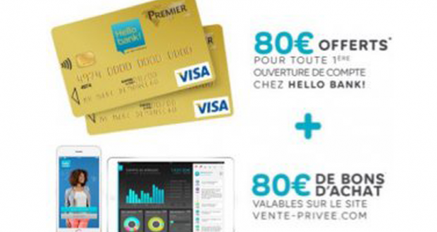 160€ offerts pour l'ouverture de compte bancaire chez Hello Bank