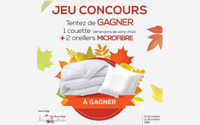 Concours gagnez 2 oreillers + 1 couette