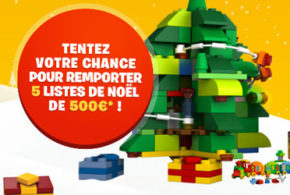Concours gagnez 5 listes de jouets Lego de 500 euros