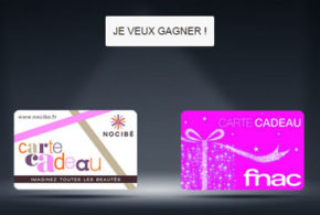 Concours gagnez des cartes cadeaux Nocibé ou Fnac de 50 euros