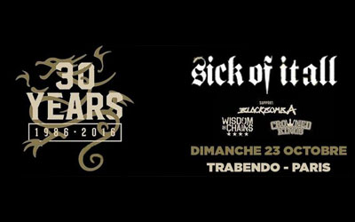 Concours gagnez des invitations pour le concert de Sick Of It All