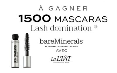 Concours gagnez 1500 mascaras LASH Domination Bare Minerals