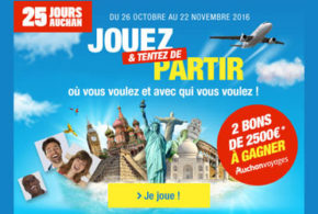Concours gagnez un bon cadeau Voyages Auchan de 2500 euros
