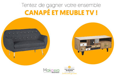 Concours gagnez un ensemble meuble TV et canapé