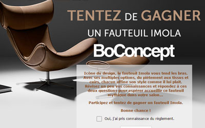 Concours gagnez un fauteuil BoConcept