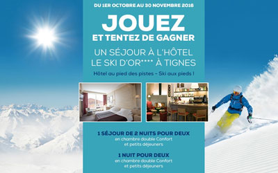 Concours gagnez un séjour pour 2 personnes à Tignes en hôtel 4