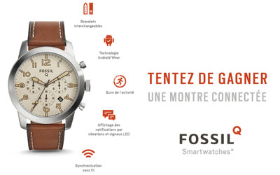 Concours gagnez une montre connectée Q de la marque FOSSIL