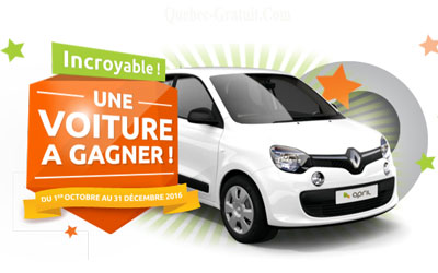 Concours gagnez une voiture Renault Twingo ZEN SCE 70 BC 4 CV