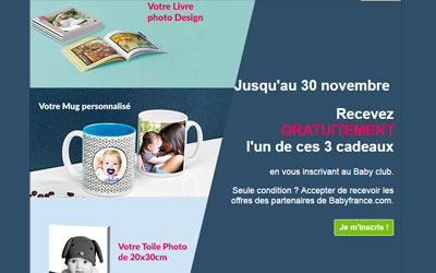 Un mug, une toile ou un album photo gratuit