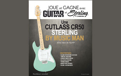 Concours gagnez 1 guitare Cutlass CR Sterling by Music Man