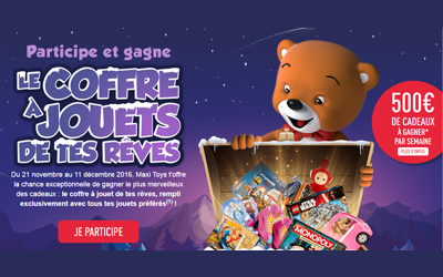 Concours gagnez 1 liste de jouets au choix de 500 euros