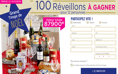 Concours gagnez 100 réveillons pour 12 personnes