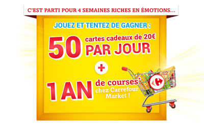 Concours gagnez 2000 euros de cartes cadeau Carrefour Market
