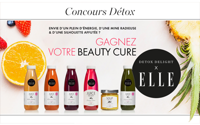 Concours gagnez 3 cures de 3 jour Beauty cure Detox delight x ELLE