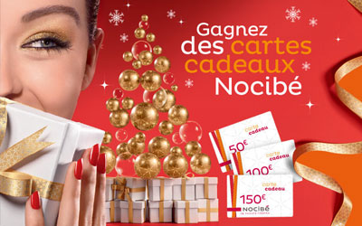 Concours gagnez 4 cartes cadeau Nocibé de 150 euros