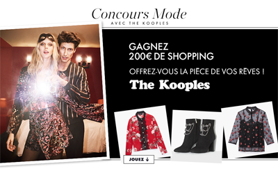 Concours gagnez 5 bons d'achat The Kooples de 200 euros