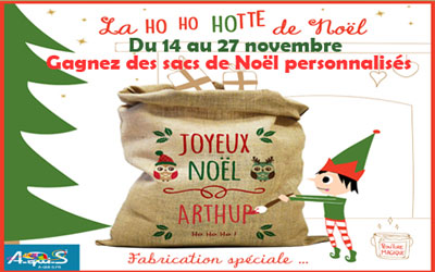 Concours gagnez 5 sacs de Noël personnalisables