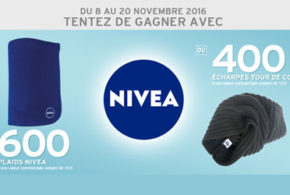 Concours gagnez 600 plaids Nivea et 400 écharpes tour de cou