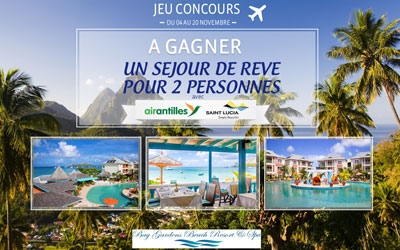 Concours gagnez un séjour d'une semaine pour 2 à Sainte Lucie dans les Antilles