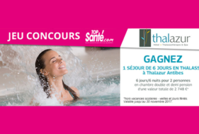 Concours gagnez un séjour thalasso de 6 jours pour 2 à Antibes