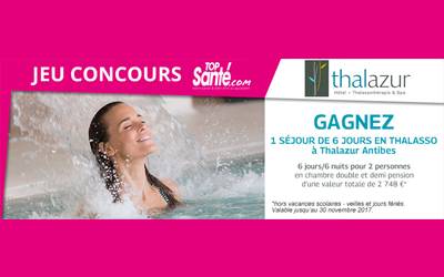 Concours gagnez un séjour thalasso de 6 jours pour 2 à Antibes