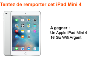 Concours gagnez une tablette Apple iPad Mini 4 16 Go Wifi Argent