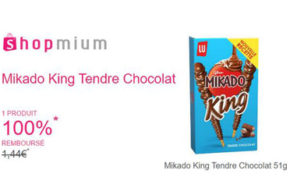 Mikado King Tendre Chocolat 100% remboursé