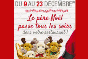 Peluche gratuite offerte par le Père Noël chez Courtepaille