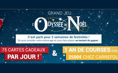 Concours gagnez 1 lot de 2500 euros de cartes cadeaux Carrefour