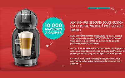 Concours gagnez 10000 machines à café Dolce Gusto