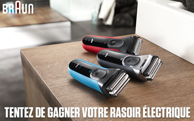 Concours gagnez 12 rasoirs électriques Braun Série 3