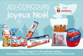 Concours gagnez 75 bons d'achat cadeaux.com de 20 euros