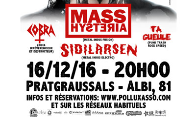 Concours gagnez des invitations pour le concert de Mass Hysteria