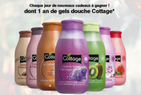 Concours gagnez un an de gel douche Cottage