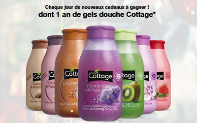 Concours gagnez un an de gel douche Cottage