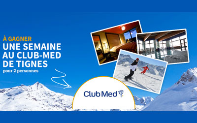 Concours gagnez un séjour d'une semaine pour 2 au Club Med de Tignes